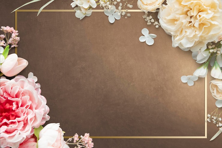 PSD design della cornice floreale rettangolo dorato