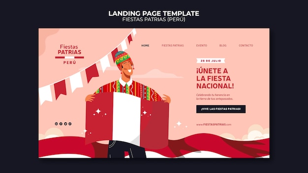 Design della pagina di destinazione del modello Fiestas patrias