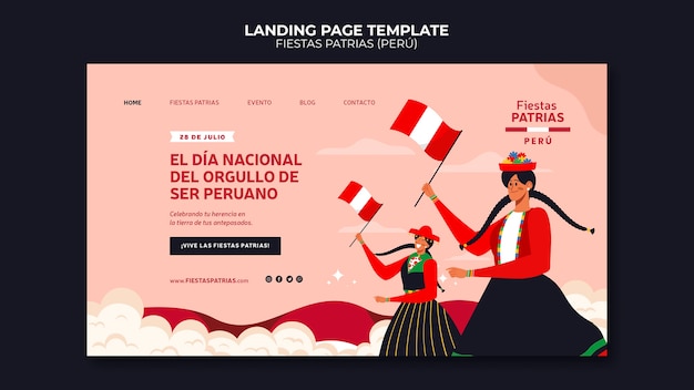 Design della pagina di destinazione del modello Fiestas patrias