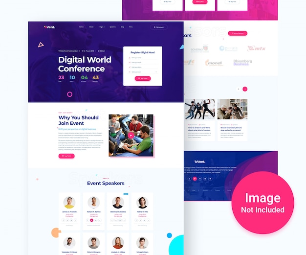 PSD design der digitalen event- und konferenzwebsite