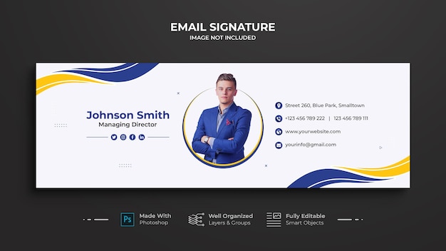 PSD design der geschäfts-e-mail-signaturvorlage
