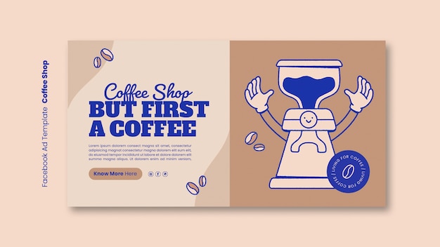 PSD design der kaffeeshop-vorlage