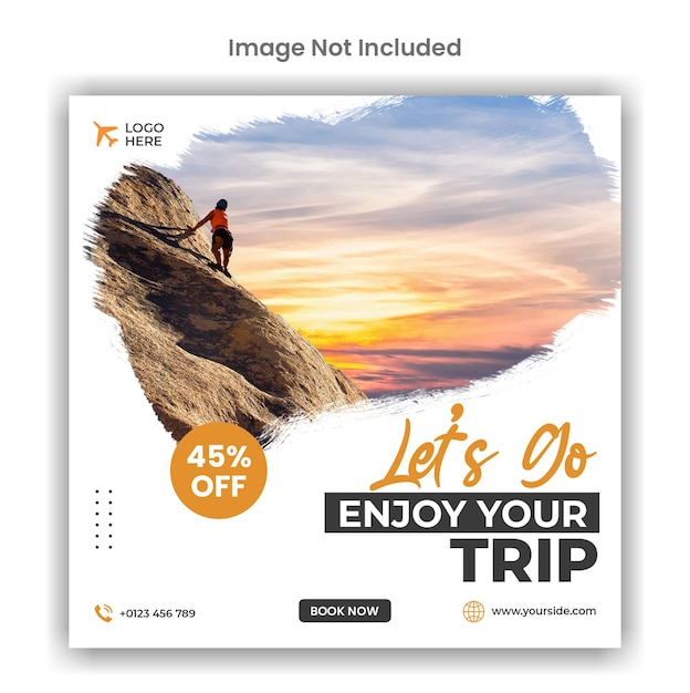Design der Social-Media-Beitragsvorlage für Reisereisen