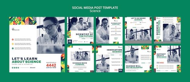 Design der Social-Media-Beitragsvorlage für Wissenschaft