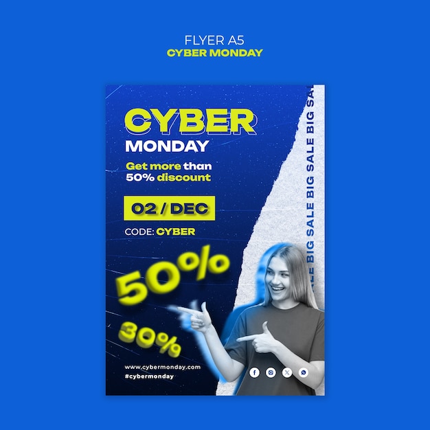 Design der Vorlage für den Cyber Monday Flyer