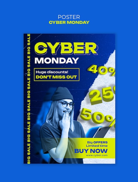 Design der Vorlage für den Cyber Monday Poster