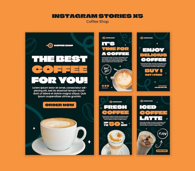 Design der Vorlage für ein Café