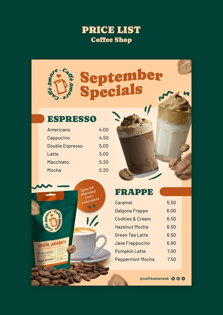 PSD design der vorlage für ein café