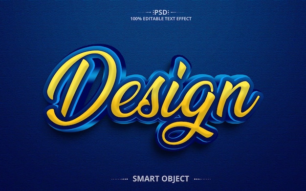 Design design de efeito de texto psd 3d