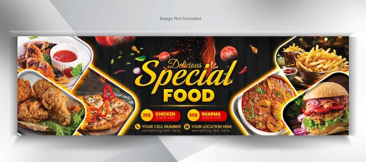 PSD design di banner promozionali per i social media per l'alimentazione