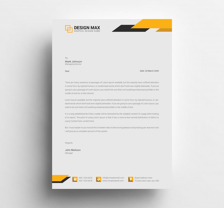 PSD design di carta intestata