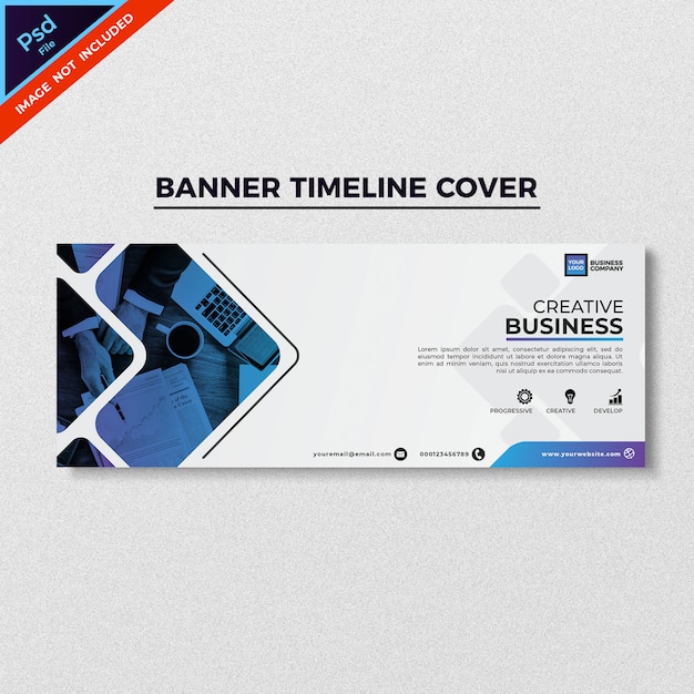 Design di copertina di timeline di banner stile moderno creativo