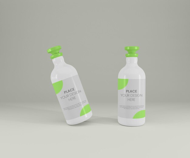 design di mockup di bottiglia di olio d'oliva in rendering 3d