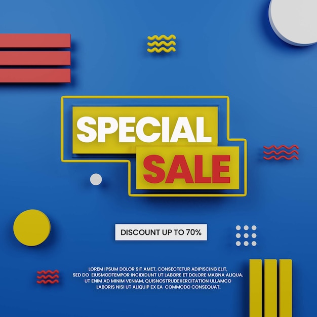 DESIGN DI VENDITA SPECIALE CON SFONDO ASTRATTO