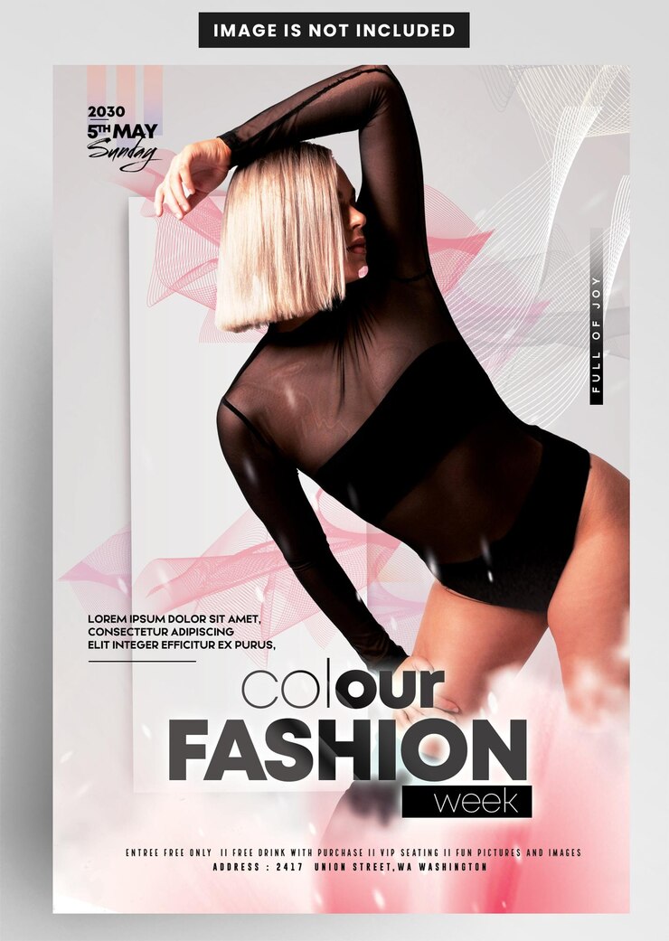 PSD design di volantini per l'evento della fashion week