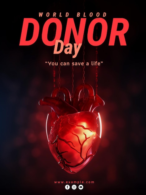 Design do dia mundial do doador de sangue ilustração do dia mundial do doador de sangue e símbolo de gota de sangue PSD