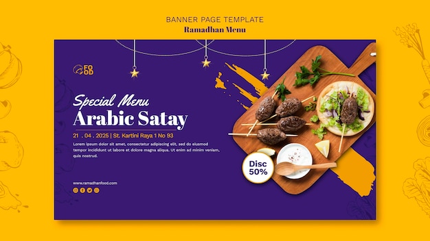 Design do modelo do banner do menu Ramadahn