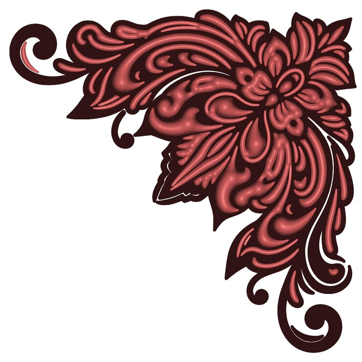 PSD le design du coin floral orné