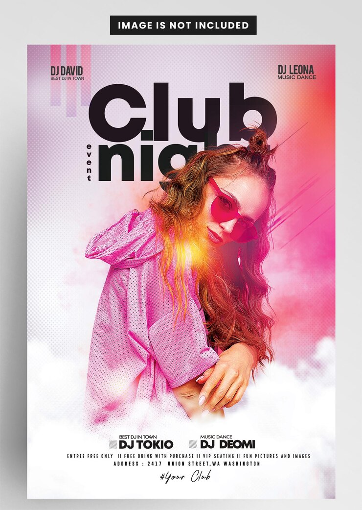 PSD design du flyer de l'événement de la fête du club