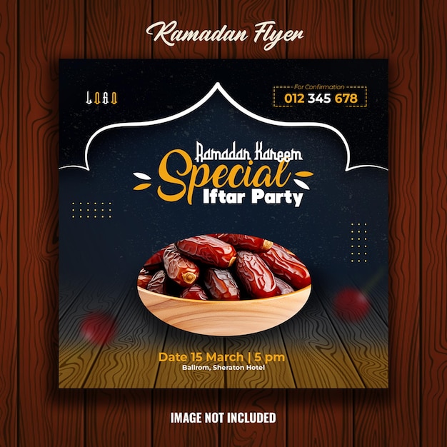 Le Design Du Flyer De La Fête D'iftar Du Ramadan Kareem