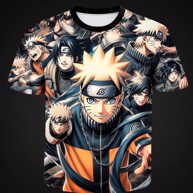 PSD le design du t-shirt d'anime