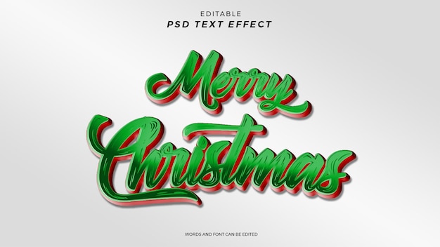 Design editável de efeito de texto de feliz natal