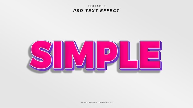 DESIGN EDITÁVEL DE EFEITO DE TEXTO SIMPLES