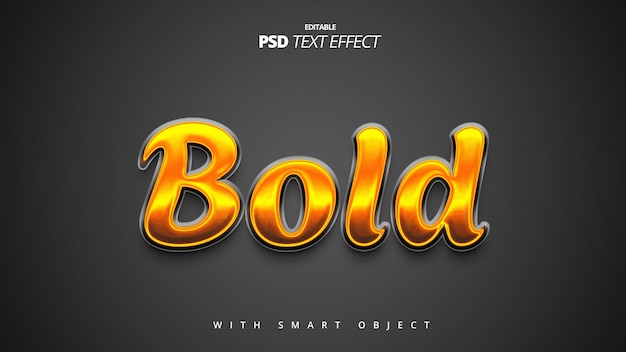 Design d'effet de texte 3D en gras doré et brillant
