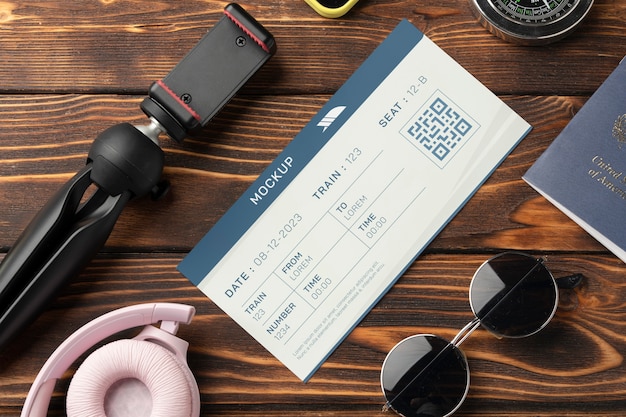 PSD design eines reiseticket-modells