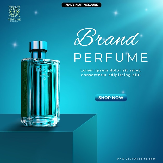 Un design élégant de parfum aromatique pour les médias sociaux