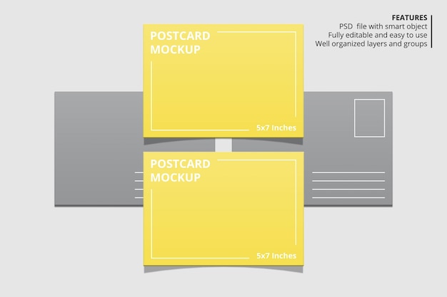 Design elegante de maquete de cartão postal