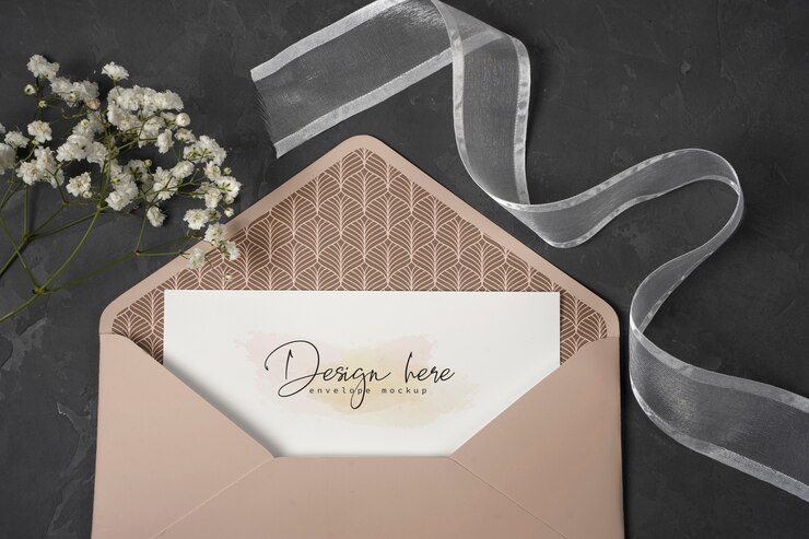 PSD design elegante de maquete de envelope de papel