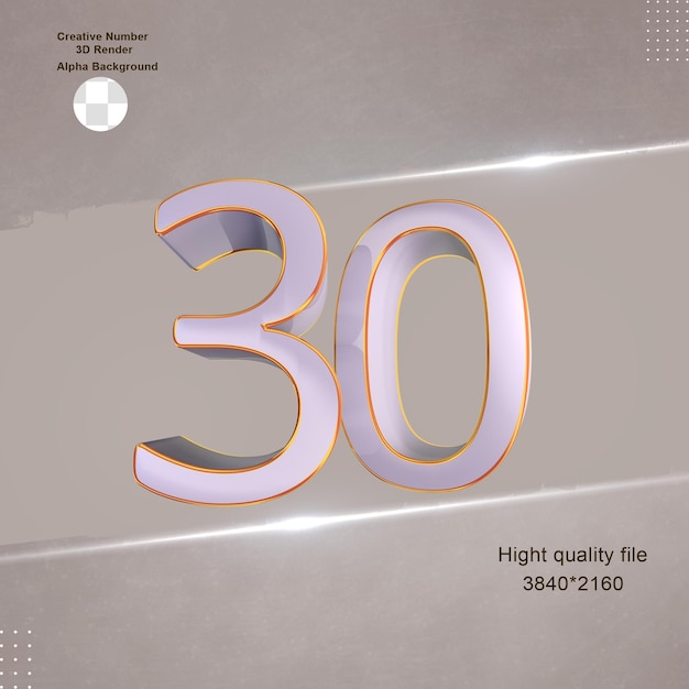 Design épuré blanc 3d numéro 30
