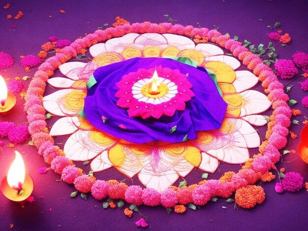 PSD design de fleurs pour le festival de diwali