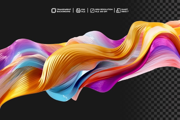 Design fluido 3D colorido abstrato com composição vibrante e animada sem fundo