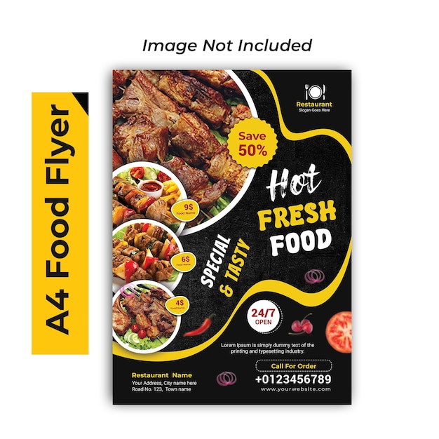Design de flyer alimentaire ou de flyer de restaurant de taille A4