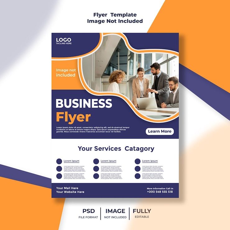 PSD design de flyer d'entreprise et de propriété psd