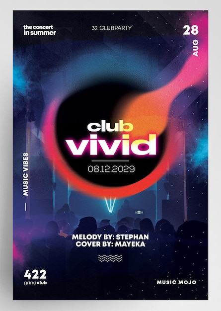 Design de flyer de fête à l'ambiance musicale