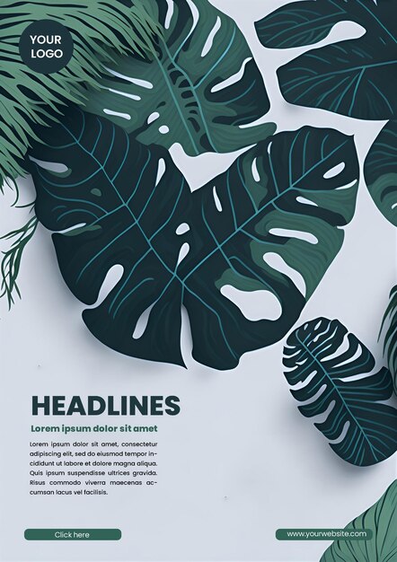 Design De Flyer Avec Une Illustration De Monstera