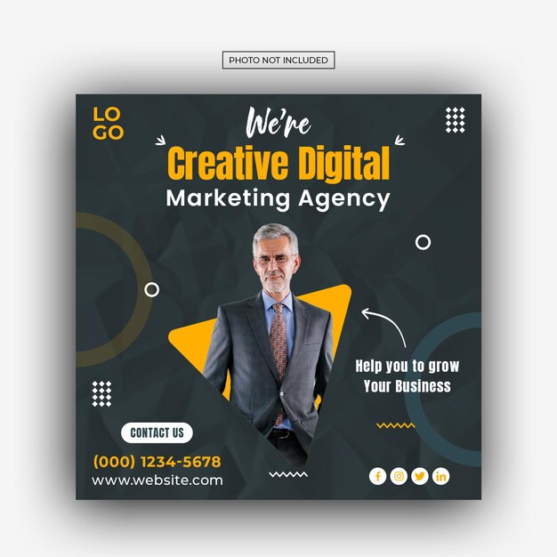 Design für digitale Marketingagentur und Corporate Social Media Post-Vorlagen