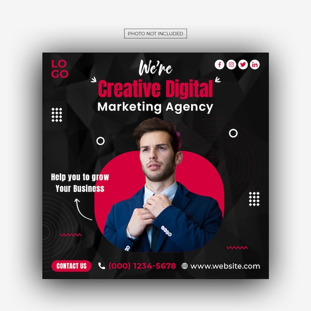 Design für digitale Marketingagentur und Corporate Social Media Post-Vorlagen