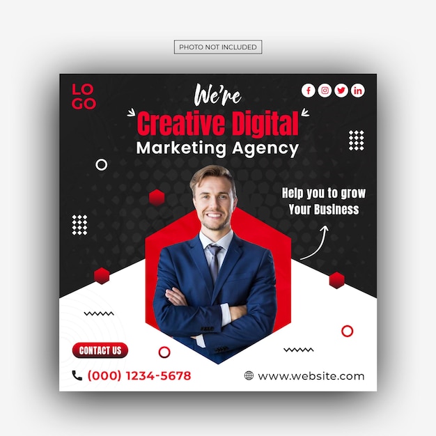 Design für digitale Marketingagentur und Corporate Social Media Post-Vorlagen