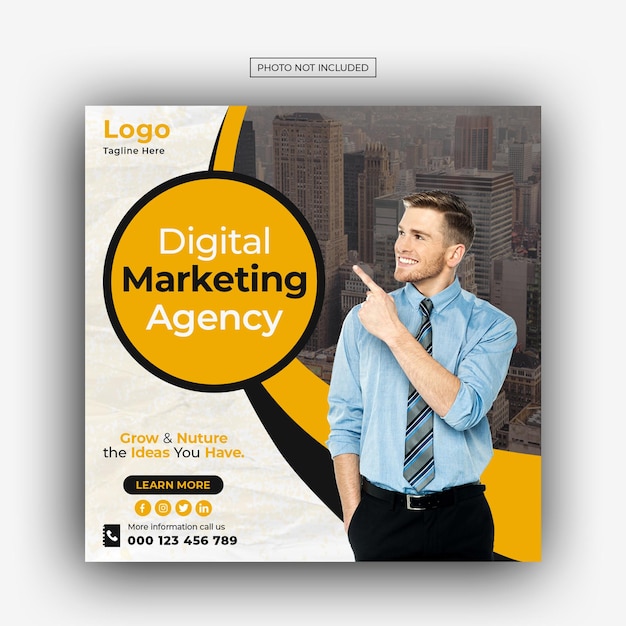 Design für digitale marketingagentur und corporate social media post-vorlagen