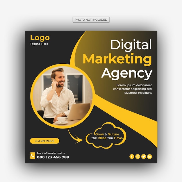 Design für digitale Marketingagentur und Corporate Social Media Post-Vorlagen