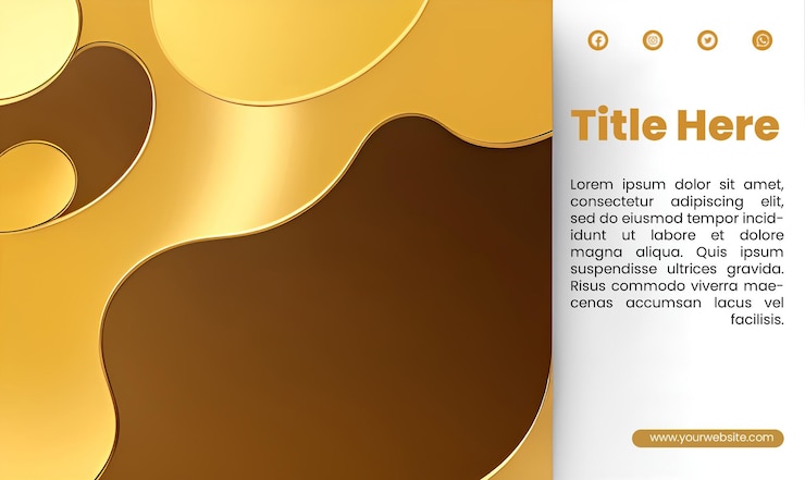PSD design für flyer-vorlage mit abstraktem 3d-gold