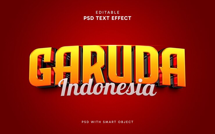 PSD design garuda text effect