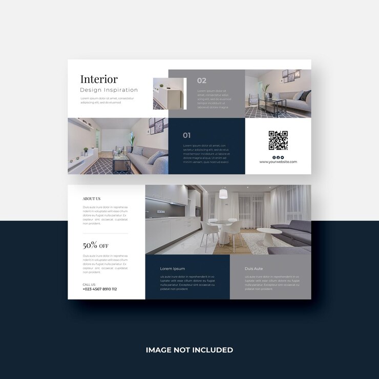 PSD design d'intérieur dl flyer template design