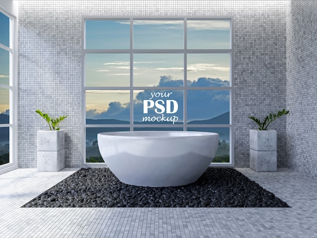 PSD design d'intérieur de toilette 3d