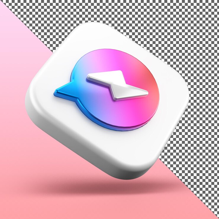 PSD design isolado do ícone do aplicativo messenger 3d