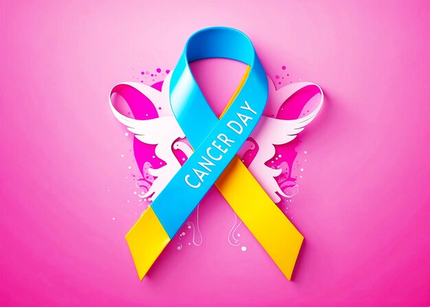 Design De La Journée Mondiale Du Cancer Avec Des Rubans De Sensibilisation Psd Bannière Carte Modèle